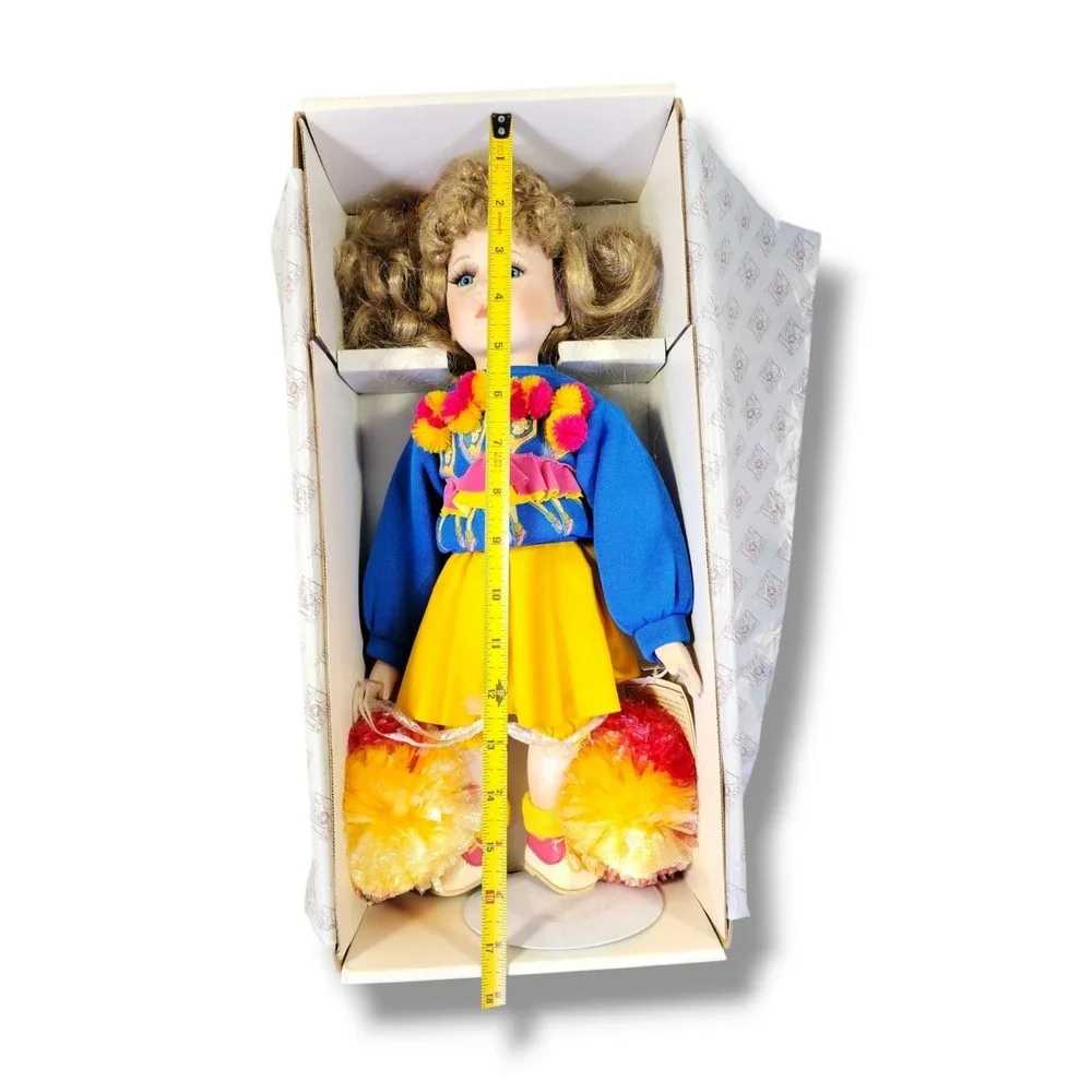 Dynasty Doll Collection Anna Collection Melinda 14in‎ Cheerleader Porcelain Doll